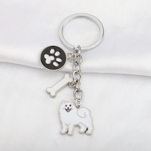 FUSTMW Samoyed Gifts Keychain Dog Lover Gifts Samoyed Dog Owners Gifts Pet Rescue Gifts Memorial Gifts for Samoyed Mom Dad in Saudi Arabia