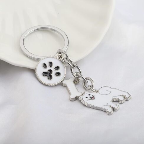 FUSTMW Samoyed Gifts Keychain Dog Lover Gifts Samoyed Dog Owners Gifts Pet Rescue Gifts Memorial Gifts for Samoyed Mom Dad in Saudi Arabia