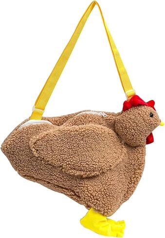 Chicken Purse Cute Chicken Bag Fluffy Hen Shoulder Plush Handbag Crossbody Purse,Funny Animal Cartoon Crossbody Bag in Saudi Arabia