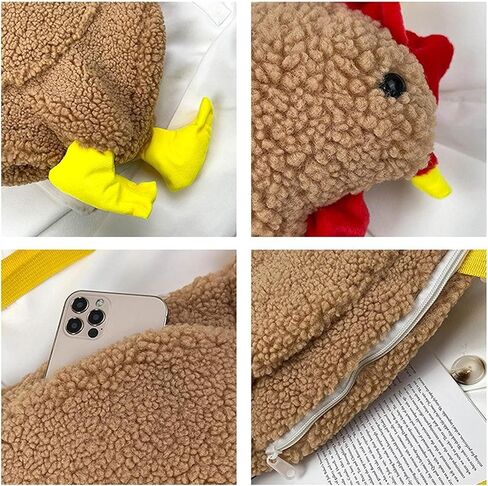 Chicken Purse Cute Chicken Bag Fluffy Hen Shoulder Plush Handbag Crossbody Purse,Funny Animal Cartoon Crossbody Bag in Saudi Arabia