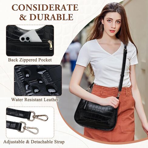 Chase Chic Crossbody Purse for Women, Small Vegan Leather Shoulder Bag Ladies Cross Body Crescent Handbags in Saudi Arabia