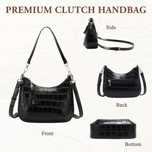 Chase Chic Crossbody Purse for Women, Small Vegan Leather Shoulder Bag Ladies Cross Body Crescent Handbags in Saudi Arabia