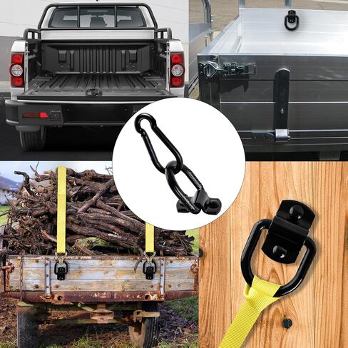 MuHize Bolt-On Forged D Ring - مرساة ربط مقطورة شديدة التحمل مقاس 1/2 بوصة، قوة كسر 12000 رطل للتخييم والشاحنات وربط البضائع (مجموعة من 4) in Kuwait