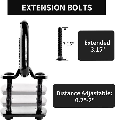 MuHize Bolt-On Forged D Ring - مرساة ربط مقطورة شديدة التحمل مقاس 1/2 بوصة، قوة كسر 12000 رطل للتخييم والشاحنات وربط البضائع (مجموعة من 4) in Kuwait