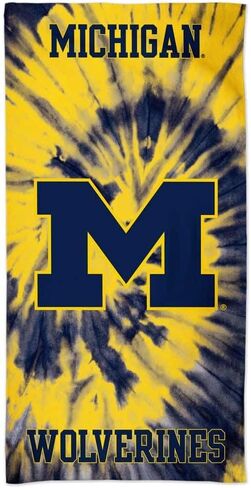 WinCraft Licensed NCAA Michigan Wolverines 100% Cotton Tie Dye Beach Towel 60" * 30" in Saudi Arabia