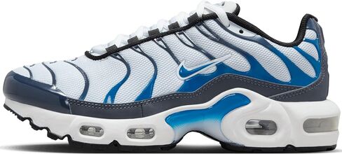 Nike Air Max Plus Big Kids' Shoes (CD0609-409, Thunder Blue/Football Grey/White/Photo Blue) Size 4.5 in Saudi Arabia