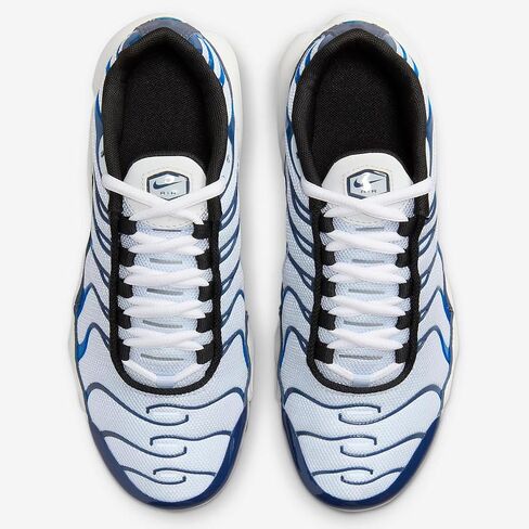Nike Air Max Plus Big Kids' Shoes (CD0609-409, Thunder Blue/Football Grey/White/Photo Blue) Size 4.5 in Saudi Arabia