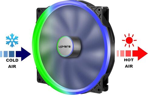 upHere P200CF-200mm مروحة إصدار LED قوس قزح هيدروليكية لحالات الكمبيوتر، P200CF in Kuwait