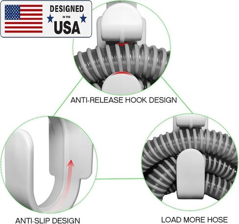 USA Designed Hose Hanger for CPAP with Anti-Tangle Feature, Durabe with Double Sided Adhesive, Hook for CPAP Mask & Tubing Holder, Hose Organizer Allows for Better, Safer, Sleep… (Large, 1, Count) in Saudi Arabia