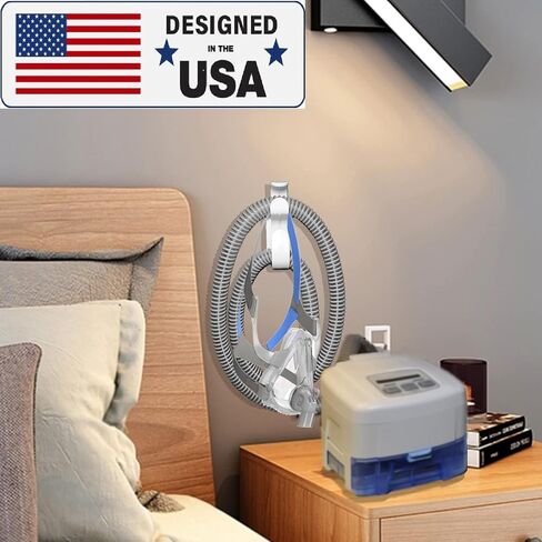 USA Designed Hose Hanger for CPAP with Anti-Tangle Feature, Durabe with Double Sided Adhesive, Hook for CPAP Mask & Tubing Holder, Hose Organizer Allows for Better, Safer, Sleep… (Large, 1, Count) in Saudi Arabia