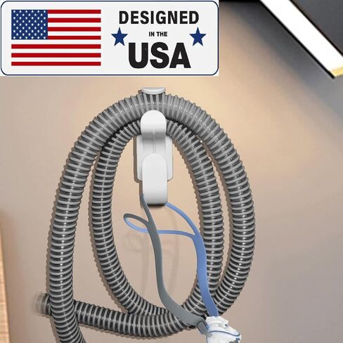 USA Designed Hose Hanger for CPAP with Anti-Tangle Feature, Durabe with Double Sided Adhesive, Hook for CPAP Mask & Tubing Holder, Hose Organizer Allows for Better, Safer, Sleep… (Large, 1, Count) in Saudi Arabia