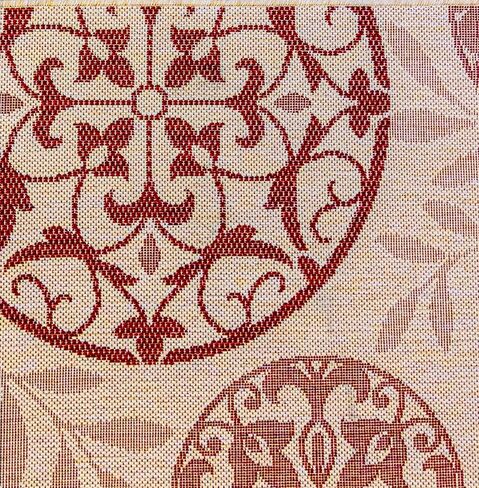 Gertmenian Indoor Outdoor Classic Flatweave Area Rug, Stain & UV Resistant Carpet, Deck, Patio, Poolside & Mudroom, 5x7 Ft Standard, Abstract Medallion, Red, 22934 in Saudi Arabia