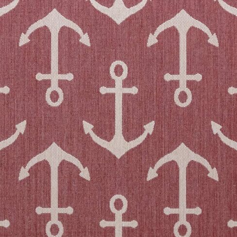 Gertmenian Indoor Outdoor Classic Flatweave Area Rug, Stain & UV Resistant Carpet, Deck, Patio, Poolside & Mudroom, 5x7 Ft Standard, Abstract Medallion, Red, 22934 in Saudi Arabia