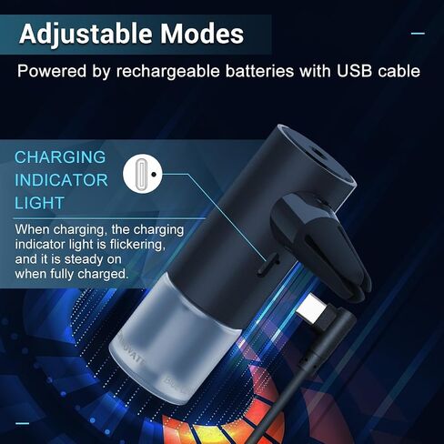معطر هواء السيارة الذكية - ناشر هواء تلقائي للتشغيل/الإيقاف مع مشبك تهوية، ناشر USB 3 أوضاع تركيز بالموجات فوق الصوتية، ناشر رائحة عطرية فرنسية طبيعية لمكتب السيارة والمنزل in Saudi Arabia