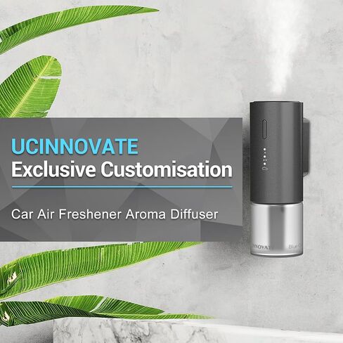 معطر هواء السيارة الذكية - ناشر هواء تلقائي للتشغيل/الإيقاف مع مشبك تهوية، ناشر USB 3 أوضاع تركيز بالموجات فوق الصوتية، ناشر رائحة عطرية فرنسية طبيعية لمكتب السيارة والمنزل in Saudi Arabia