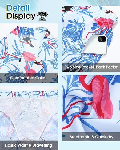 Men's Hawaiian Matching Set Summer Beach Outfits 2 Piece Flower Tropical Short Sleeve Cuban Shirts and Shorts Suits in Saudi Arabia