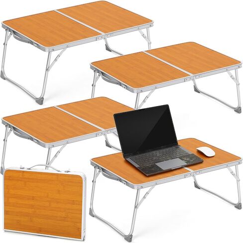 4 Pcs Foldable Laptop Tables Folding Bed Table Portable Mini Lap Desk for Leg Portable Breakfast Serving Bed Tray Lightweight Study Table Portable Mini Picnic Laptop Table for Bed Study Reading in Saudi Arabia