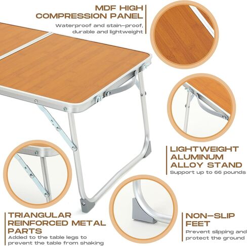 4 Pcs Foldable Laptop Tables Folding Bed Table Portable Mini Lap Desk for Leg Portable Breakfast Serving Bed Tray Lightweight Study Table Portable Mini Picnic Laptop Table for Bed Study Reading in Saudi Arabia