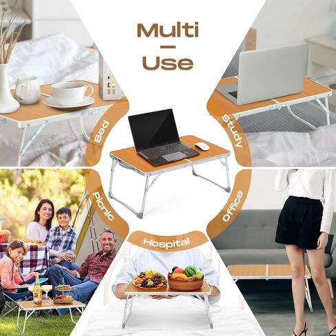 4 Pcs Foldable Laptop Tables Folding Bed Table Portable Mini Lap Desk for Leg Portable Breakfast Serving Bed Tray Lightweight Study Table Portable Mini Picnic Laptop Table for Bed Study Reading in Saudi Arabia