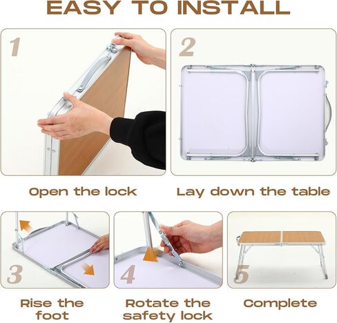 4 Pcs Foldable Laptop Tables Folding Bed Table Portable Mini Lap Desk for Leg Portable Breakfast Serving Bed Tray Lightweight Study Table Portable Mini Picnic Laptop Table for Bed Study Reading in Saudi Arabia
