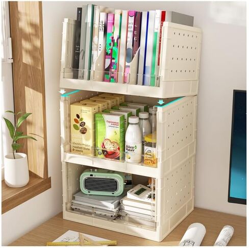 3 Foldable Desk Shelf, Desk Organizer, Small Bookshelf for Desktop Storage Desk, Office Desk Shelf Organizers, Desktop Organisers and Accessories for Offices, Bedrooms and Dormitories in Saudi Arabia