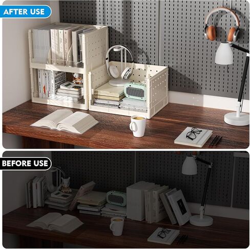 3 Foldable Desk Shelf, Desk Organizer, Small Bookshelf for Desktop Storage Desk, Office Desk Shelf Organizers, Desktop Organisers and Accessories for Offices, Bedrooms and Dormitories in Saudi Arabia