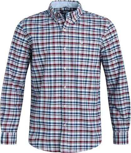 قميص رجالي من Chaps - قميص أكسفورد مريح ومطاط بأزرار سفلية - قميص قطني كاجوال بأكمام طويلة للرجال (M-4XL) in Kuwait