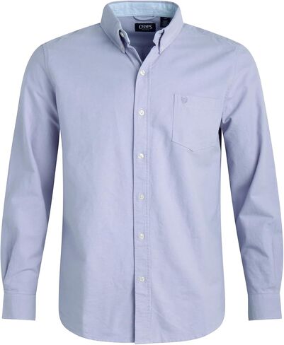 Chaps Men's Shirt - Relaxed Fit Comfort Stretch Button Down Oxford Shirt - Causal Long Sleeve Cotton Shirt for Men (M-4XL) in Saudi Arabia