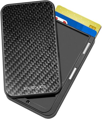 Slim Wallet for Men, Pop up Wallet RFID Blocking Mens Wallet Bussiness Card Holder for Men Carbon Fiber Fornt Pocket Minimalist Wallet (Carbon Fiber) in Saudi Arabia