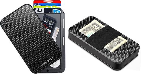 Slim Wallet for Men, Pop up Wallet RFID Blocking Mens Wallet Bussiness Card Holder for Men Carbon Fiber Fornt Pocket Minimalist Wallet (Carbon Fiber) in Saudi Arabia