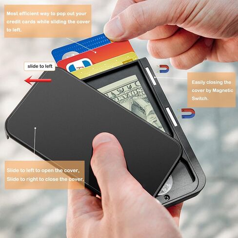 Slim Wallet for Men, Pop up Wallet RFID Blocking Mens Wallet Bussiness Card Holder for Men Carbon Fiber Fornt Pocket Minimalist Wallet (Carbon Fiber) in Saudi Arabia
