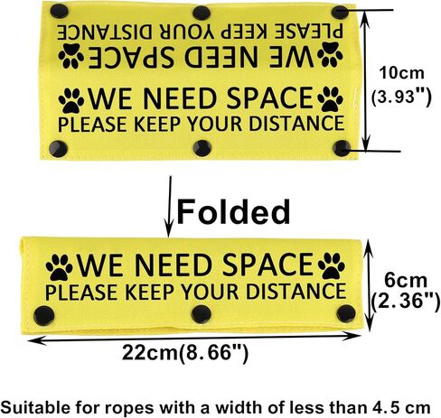 Funny Dog Leash Sleeve Please Keep Your Distance Dog Leash Wrap Sleeve Alert Tag Pet Birthday Gift (KEEP YOUR DISTANCE-YE Sleeve) in Saudi Arabia