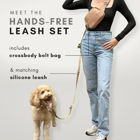 Hands Free Leash and Belt Bag | Black, Leash Only in Saudi Arabia