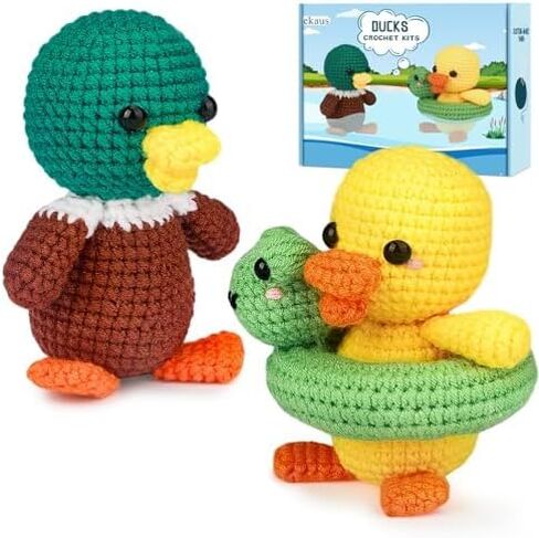 ekaus Crochet Kit for Beginners, Crochet Starter Kit with Step-by-Step Video Tutorials, Crochet DIY Knitting Supplies for Adults Kids, Crochet Rabbits(45%+ Yarn) in Saudi Arabia