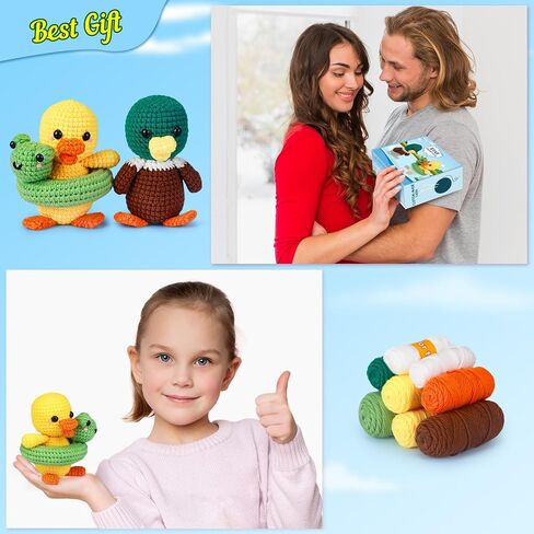 ekaus Crochet Kit for Beginners, Crochet Starter Kit with Step-by-Step Video Tutorials, Crochet DIY Knitting Supplies for Adults Kids, Crochet Rabbits(45%+ Yarn) in Saudi Arabia
