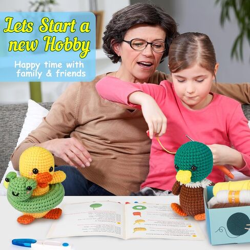 ekaus Crochet Kit for Beginners, Crochet Starter Kit with Step-by-Step Video Tutorials, Crochet DIY Knitting Supplies for Adults Kids, Crochet Rabbits(45%+ Yarn) in Saudi Arabia