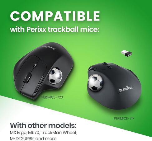 كرة التتبع الرياضية Perixx PERIPRO-303FTB مقاس 1.34 بوصة - تصميم كرة القدم الممتع - متوافق مع M570، M575، PERIMICE-517/520/717/720، وغيرها من ماوس كرة التتبع مقاس 1.34 بوصة in Saudi Arabia