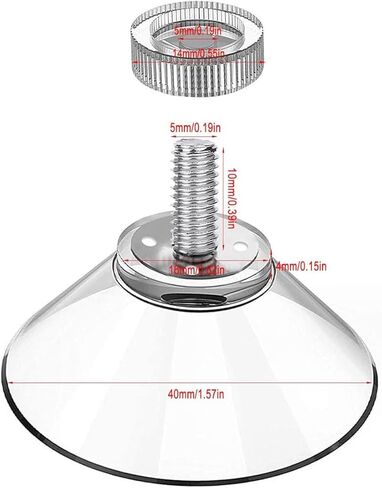 خطافات كأس الشفط M4 لولبية شفط كأس الشفط، خطاف لولبي بلاستيكي، وسادات مصاصة بلاستيكية، خطافات لولبية، كؤوس شفط شفافة 40 مم لجدار الحمام، باب زجاجي، نافذة 4 قطع in Kuwait