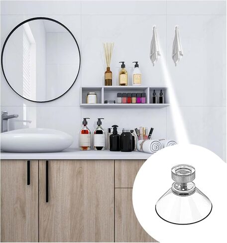 خطافات كأس الشفط M4 لولبية شفط كأس الشفط، خطاف لولبي بلاستيكي، وسادات مصاصة بلاستيكية، خطافات لولبية، كؤوس شفط شفافة 40 مم لجدار الحمام، باب زجاجي، نافذة 4 قطع in Kuwait