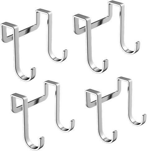 Cabinet Door Hooks, Double Hooks Storage， Over Door Shower Hook, Stainless Steel Over Door Hook for Kitchen, Hanger Hook for Bathroom, Closet, Cabinet Cupboard, Shower, Drawer, Wardrobe in Saudi Arabia