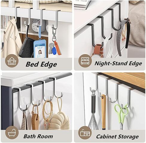 Cabinet Door Hooks, Double Hooks Storage， Over Door Shower Hook, Stainless Steel Over Door Hook for Kitchen, Hanger Hook for Bathroom, Closet, Cabinet Cupboard, Shower, Drawer, Wardrobe in Saudi Arabia