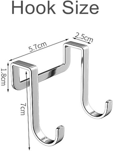 Cabinet Door Hooks, Double Hooks Storage， Over Door Shower Hook, Stainless Steel Over Door Hook for Kitchen, Hanger Hook for Bathroom, Closet, Cabinet Cupboard, Shower, Drawer, Wardrobe in Saudi Arabia