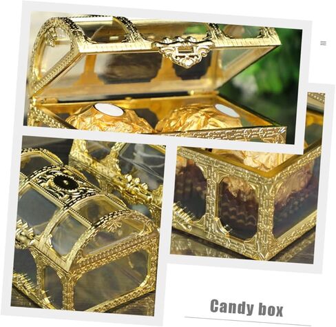 6 قطع صندوق الكنز صندوق الحلوى صندوق الكنز المربع صندوق الكنز الصغير حاوية الكنز الصغيرة الفاخرة صندوق الكنز الصغير صندوق القراصنة هدايا الحفلات حقيبة شفافة بلاستيكية العروس عيد الميلاد in Kuwait