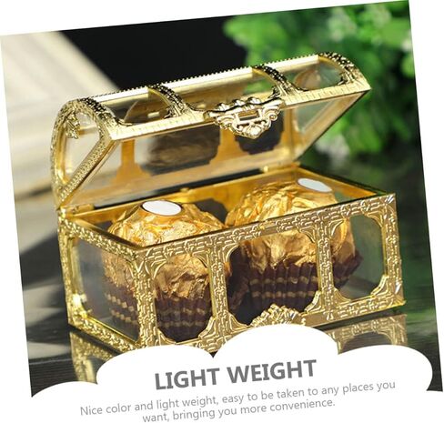 6 قطع صندوق الكنز صندوق الحلوى صندوق الكنز المربع صندوق الكنز الصغير حاوية الكنز الصغيرة الفاخرة صندوق الكنز الصغير صندوق القراصنة هدايا الحفلات حقيبة شفافة بلاستيكية العروس عيد الميلاد in Kuwait