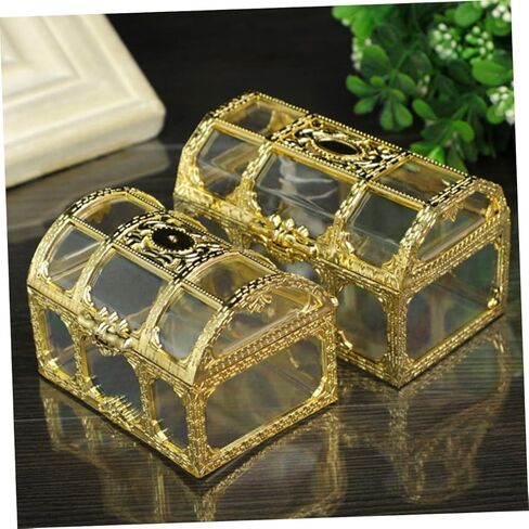 6 قطع صندوق الكنز صندوق الحلوى صندوق الكنز المربع صندوق الكنز الصغير حاوية الكنز الصغيرة الفاخرة صندوق الكنز الصغير صندوق القراصنة هدايا الحفلات حقيبة شفافة بلاستيكية العروس عيد الميلاد in Kuwait