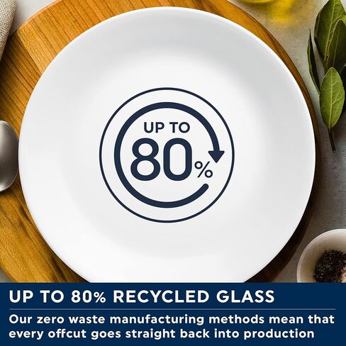Corelle Vitrelle 4-Pieces 8.5" Glass Salad/Appetizer Plates, Chip & Crack Resistant Glass Dinnerware Set Plates, Bella Faenza in Saudi Arabia