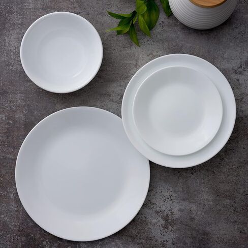 Corelle Vitrelle 4-Pieces 8.5" Glass Salad/Appetizer Plates, Chip & Crack Resistant Glass Dinnerware Set Plates, Bella Faenza in Saudi Arabia