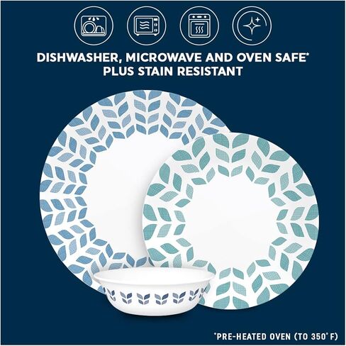 Corelle Vitrelle 4-Pieces 8.5" Glass Salad/Appetizer Plates, Chip & Crack Resistant Glass Dinnerware Set Plates, Bella Faenza in Saudi Arabia