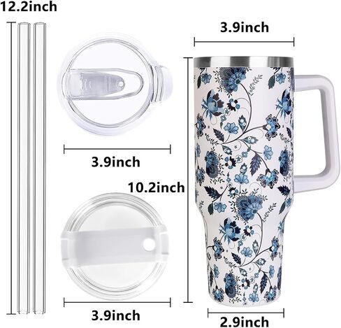 40 oz Tumbler with Handle and Straw, Stainless Steel Insulated Tumbler with Leak Proof Lid and Straw Lid,Reusable Water Bottle Vacuum Travel Coffee Mug Cup,Dishwasher Safe Keep Drinks Cold and Hot in Saudi Arabia