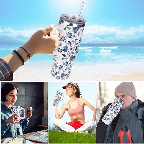 40 oz Tumbler with Handle and Straw, Stainless Steel Insulated Tumbler with Leak Proof Lid and Straw Lid,Reusable Water Bottle Vacuum Travel Coffee Mug Cup,Dishwasher Safe Keep Drinks Cold and Hot in Saudi Arabia